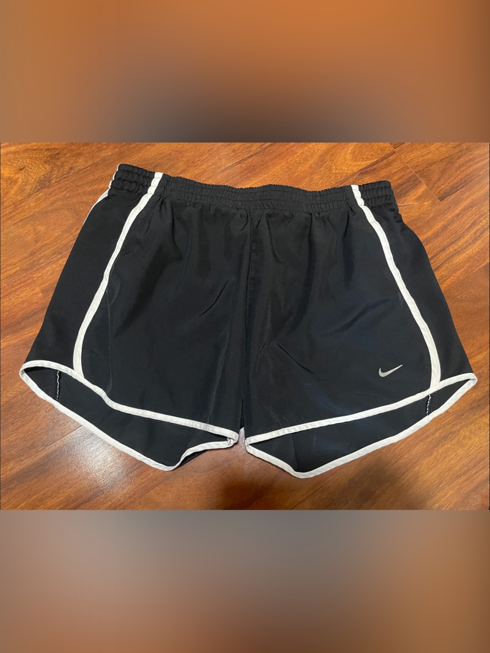 Nike Women’s Black Athletic Shorts with White Piping